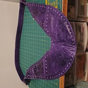 Sash Bag, leather, with silver grommets